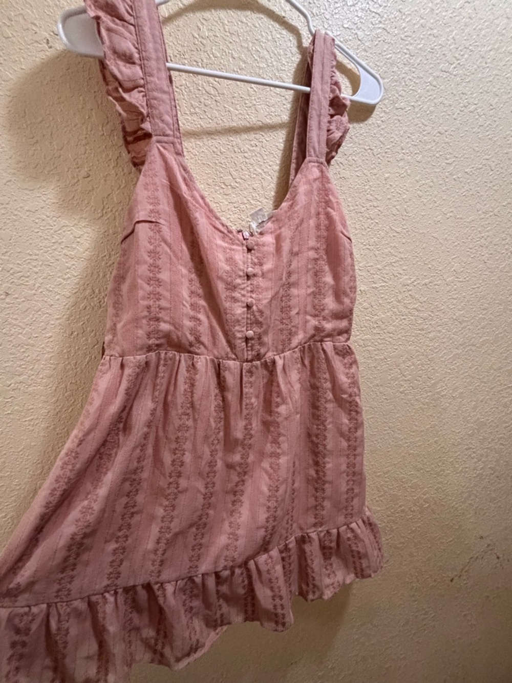 Very J Blush Pink Ruffle Strap Sundress for Girls